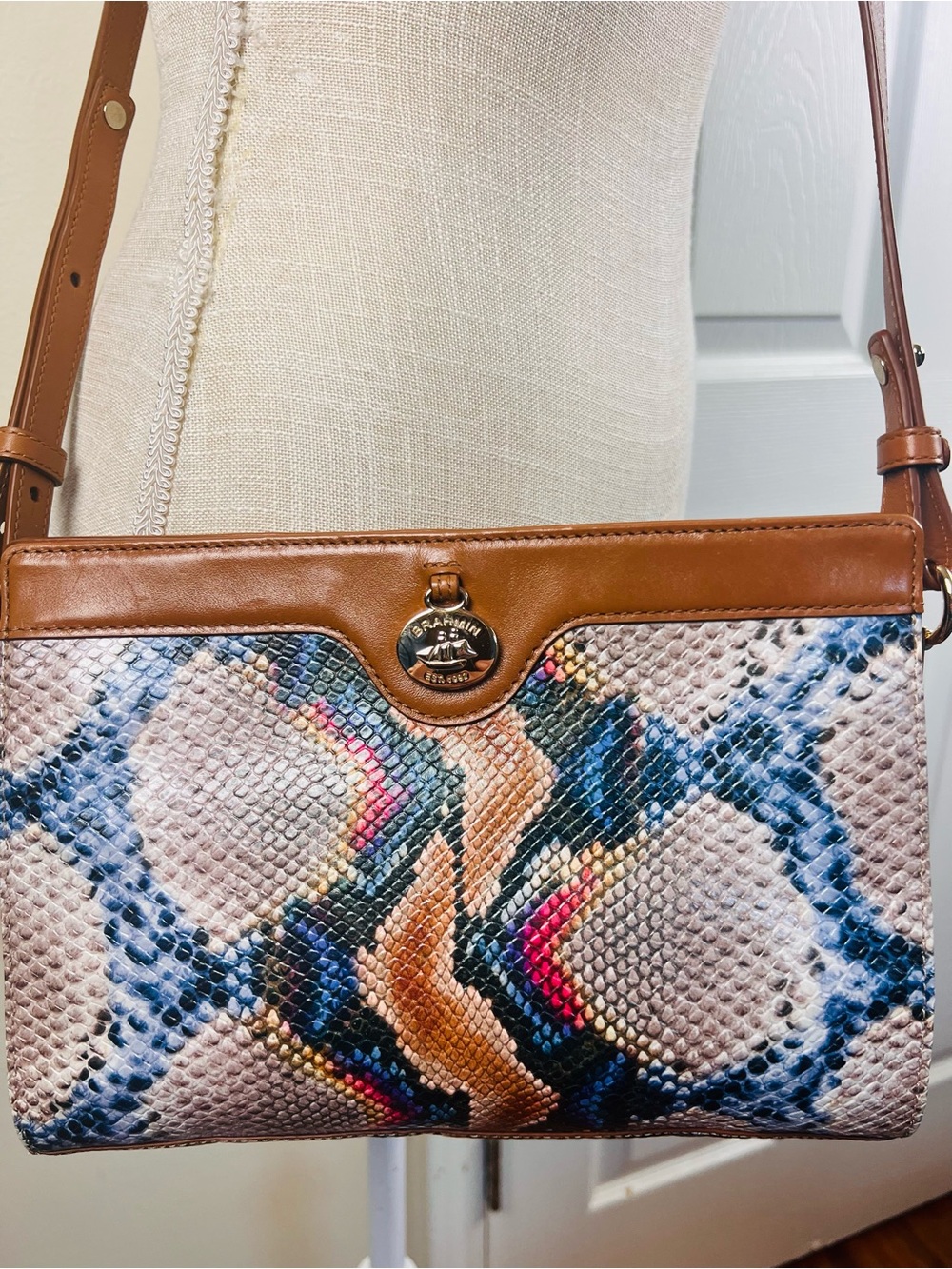 Brahmin Multi Eliasson Alonna Crossbody Bag Snake Leather